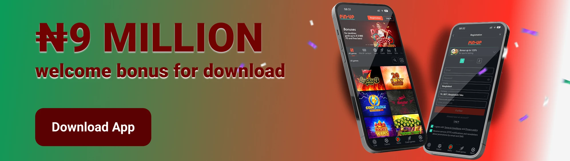 pin up beting app banner