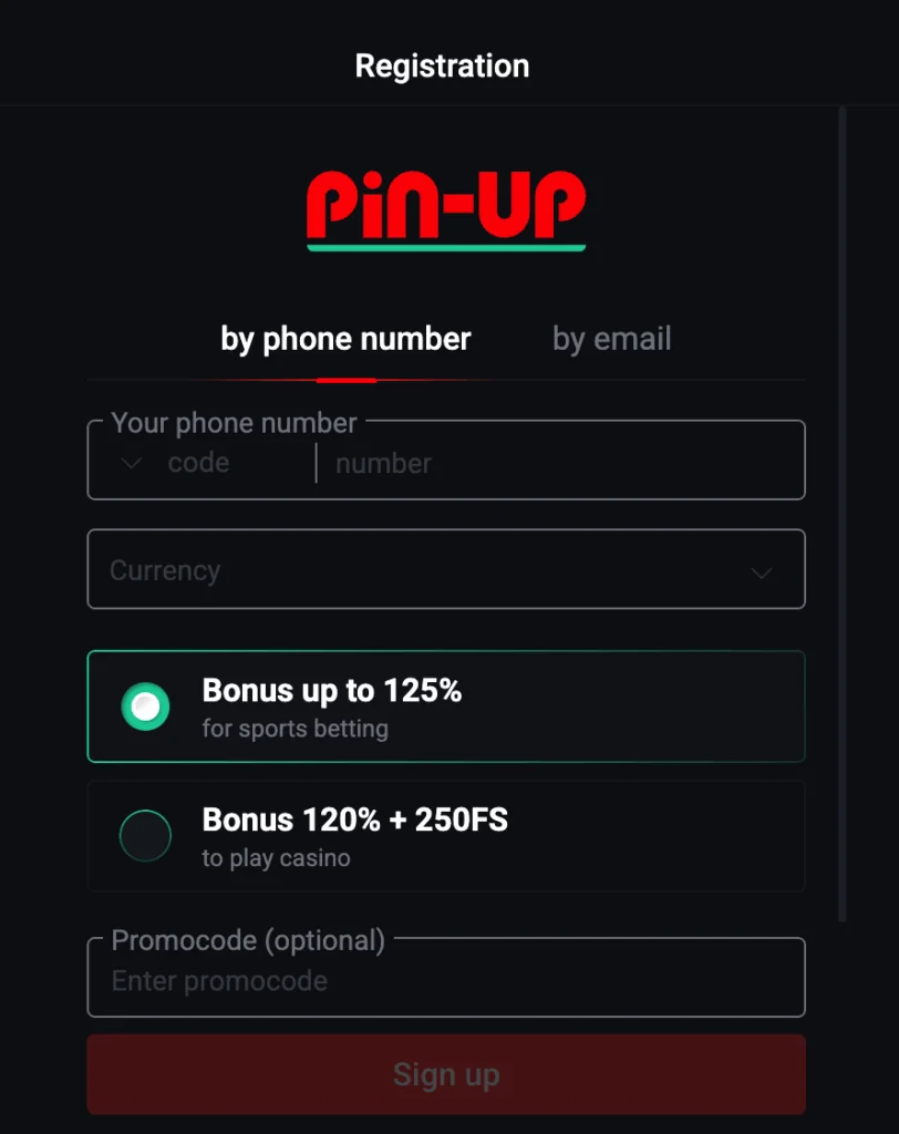 pinup bet register