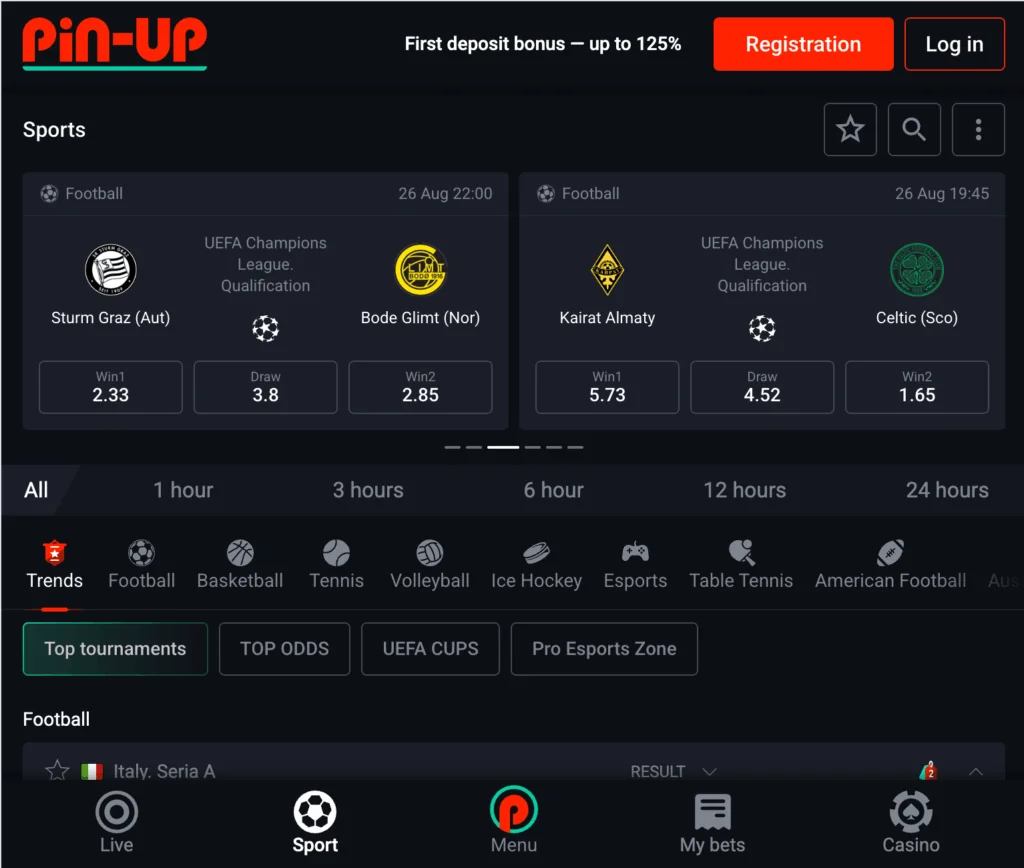 pinup betting page
